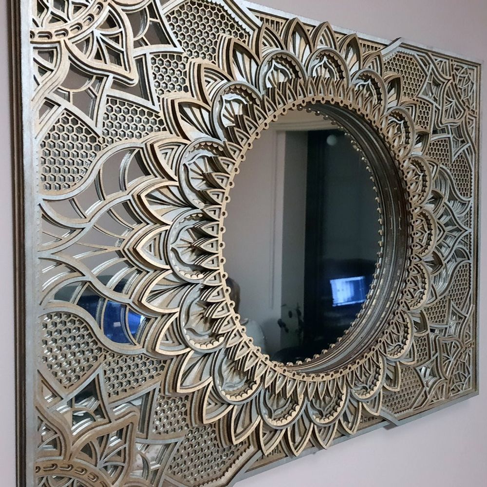 Accessoires de déco extérieure - Miroir Mandala Élégant Décoration Murale - BHDECOR