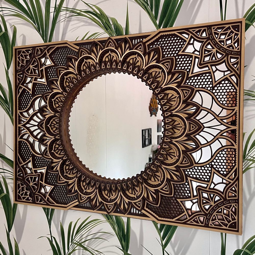 Accessoires de déco extérieure - Miroir Mandala Élégant Décoration Murale - BHDECOR