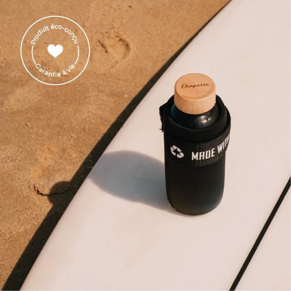 Cadeaux - Gourde en verre recyclé avec housse en combinaison néoprène upcyclé - LITTLE POTS