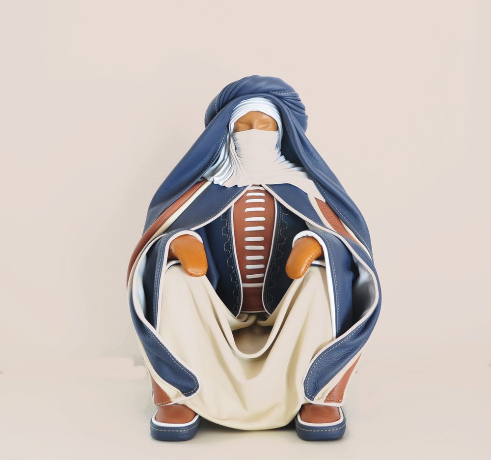 Sculptures, statuettes et miniatures - touareg - ANNIE DELEMARLE SCULPTURE CUIR