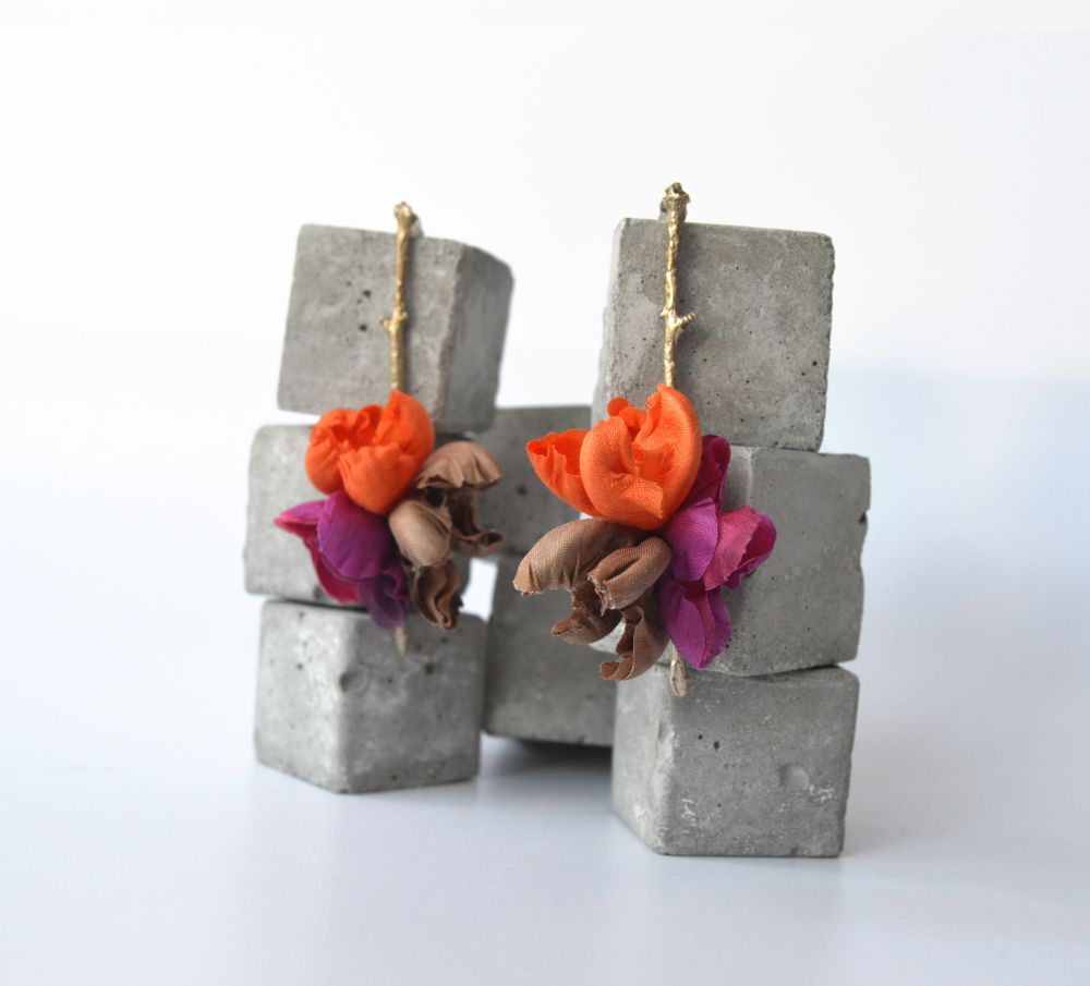 Cadeaux - Boucles d'oreilles plaqué or Flourist Silk collection - CHAMA NAVARRO