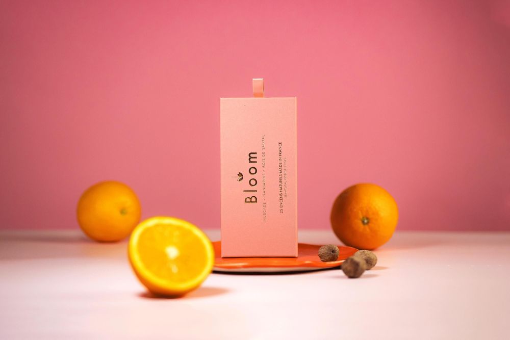 Parfums d'intérieur - Coffret de 25 encens Bubble Shell : Bois de Santal - Muscade - Mandarine - BLOOM FRANCE