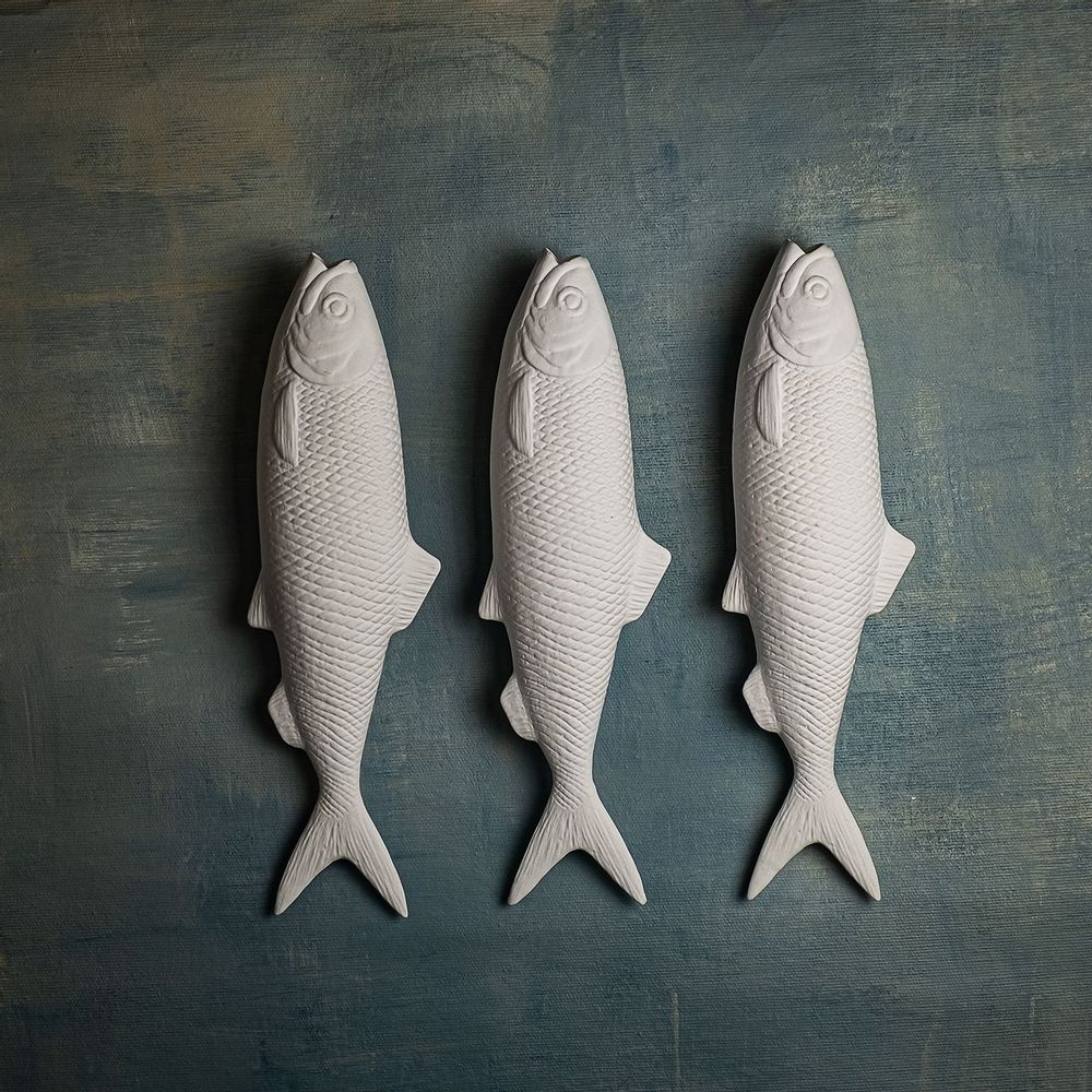 Other wall decoration - HERING ELKE, wall-vase made of fine bone china porcelain. Fish, object, wall-decor, spring - KLATT OBJECTS