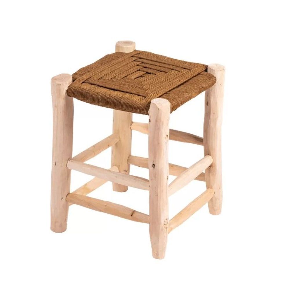 Stools - Camel wood and rope stool - ROUCOU - HYDILE