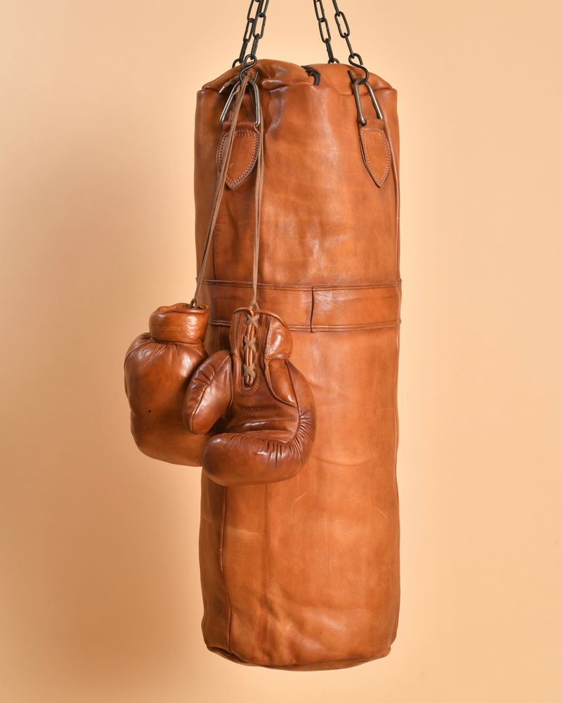 Decorative objects - Leather Punching Bag 90cm – Cognac - JOHN WOODBRIDGE MAKERS