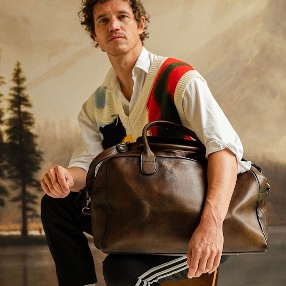 Travel accessories - Leather Weekend Bag – Brown - JOHN WOODBRIDGE MAKERS