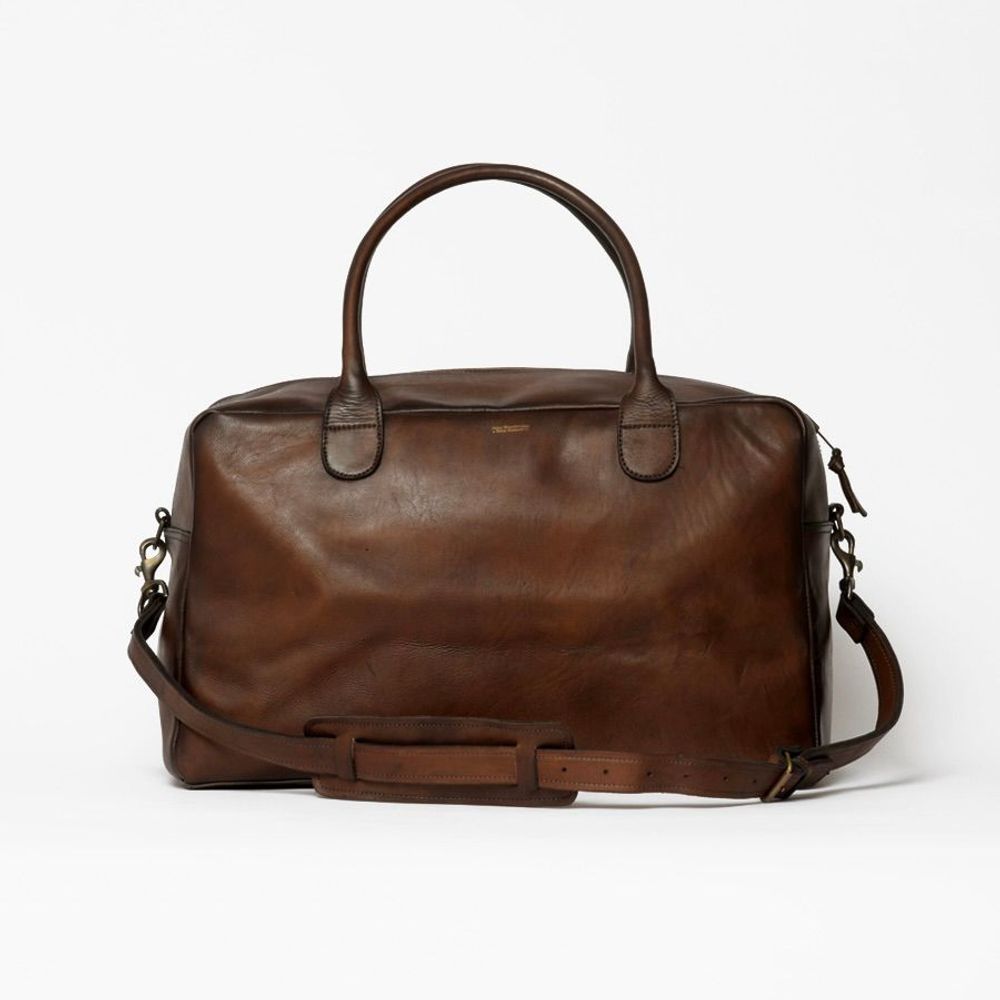 Travel accessories - Leather Weekend Bag – Brown - JOHN WOODBRIDGE MAKERS