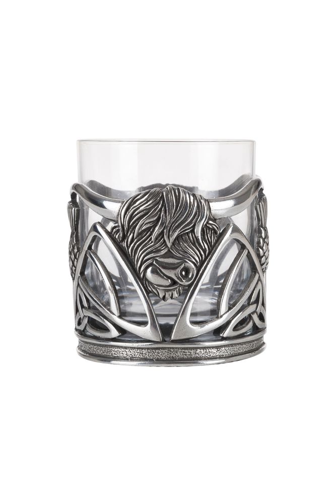 Crystal ware - Highland Cow Whisky Tumbler - A E WILLIAMS (EST 1779) LTD