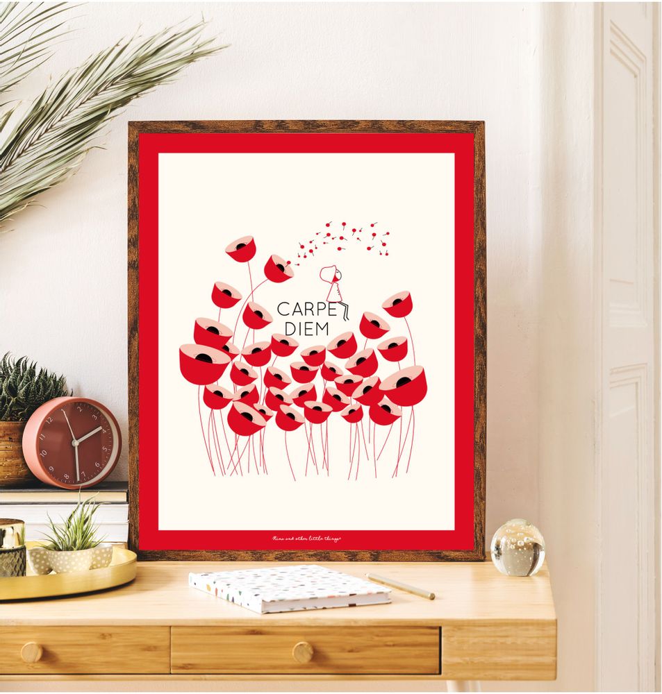 Poster - NINA\" Carpe Diem\ "poster - NINA AND OTHER LITLLE THINGS® BY ©CAPUCINE DESIGN