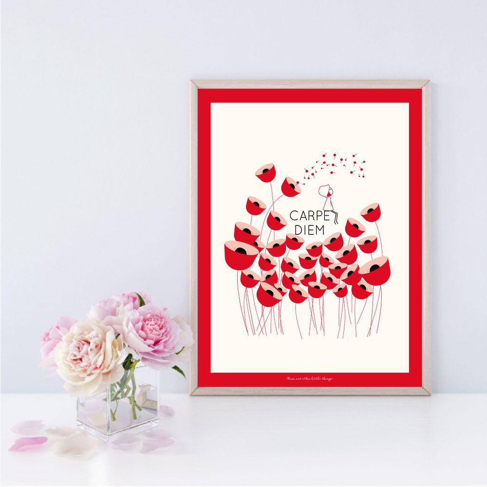Poster - NINA\" Carpe Diem\ "poster - NINA AND OTHER LITLLE THINGS® BY ©CAPUCINE DESIGN