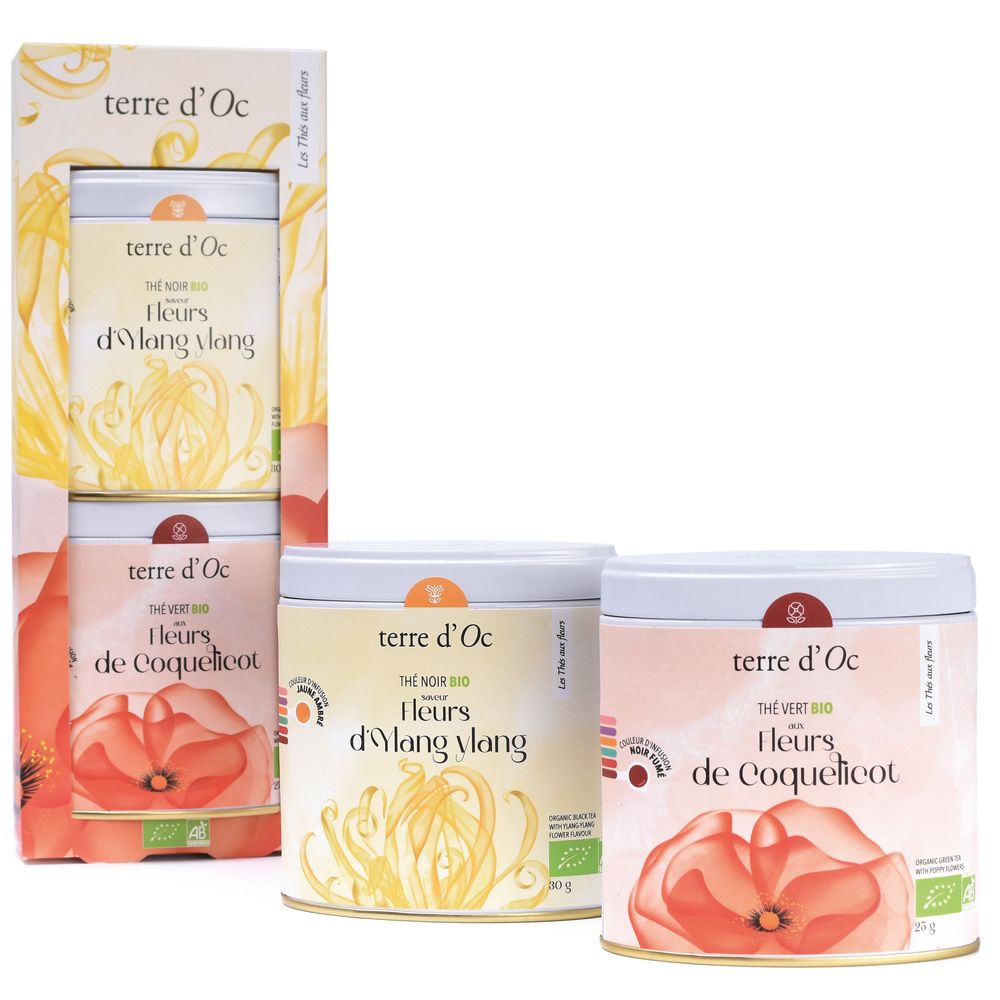 Café et thé - Coffret 6 thés BIO aux fleurs - TERRE D'OC