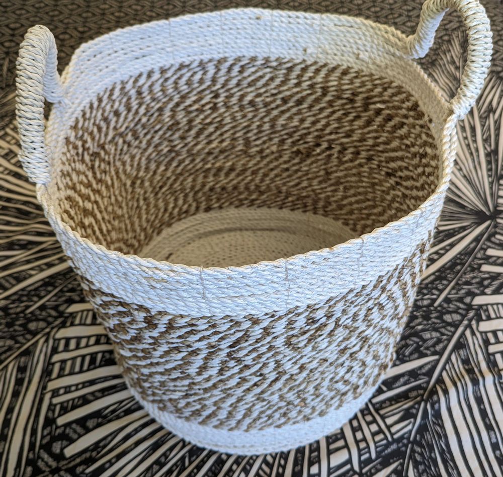 Laundry baskets - Seagrass and raffia laundry basket (Bali) - PO12 - BALINAISA