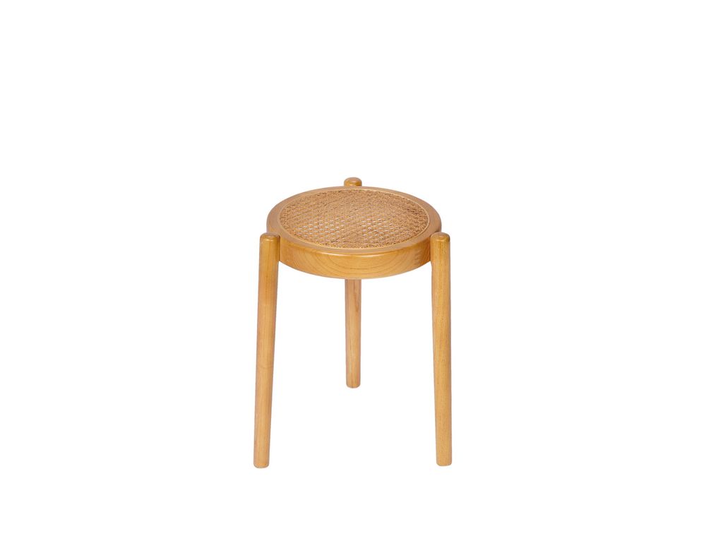 Tabourets - Tabouret en bois d'orme et rotin MU23111 - ANDREA HOUSE