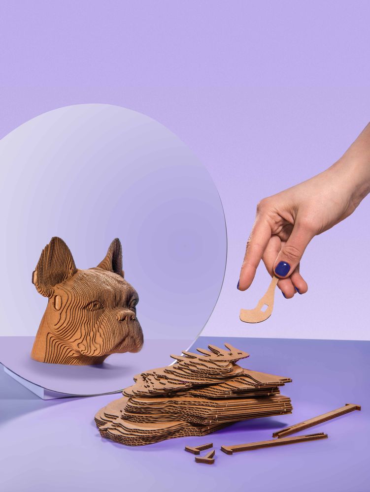 Cadeaux - Puzzle 3D en carton BULLDOG - CARTONIC