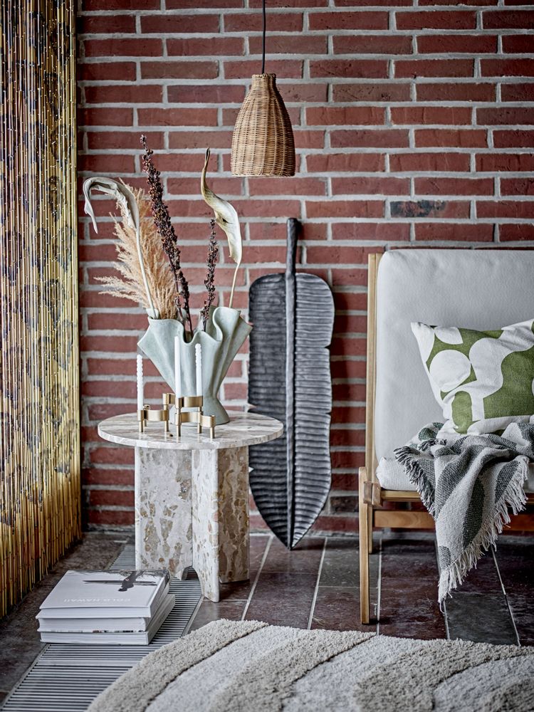 Autres tables  - Jasmia Table d'appoint, Marron, Marbre - BLOOMINGVILLE
