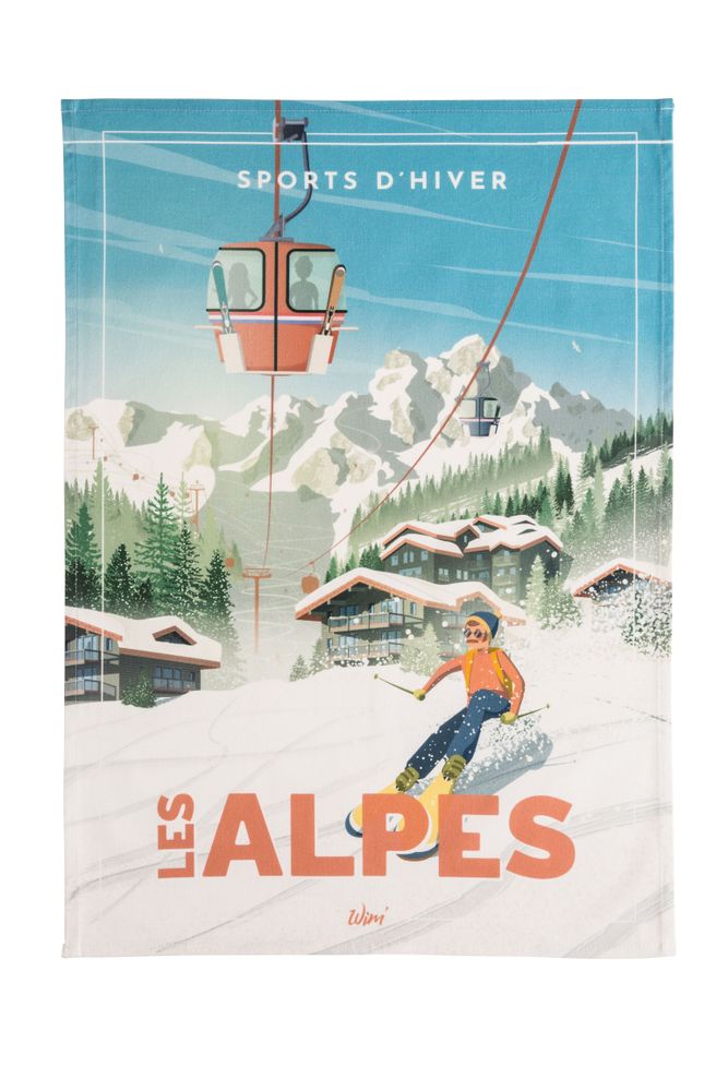 Torchons textile - WIM - Les Alpes / Torchon imprimé coton - COUCKE