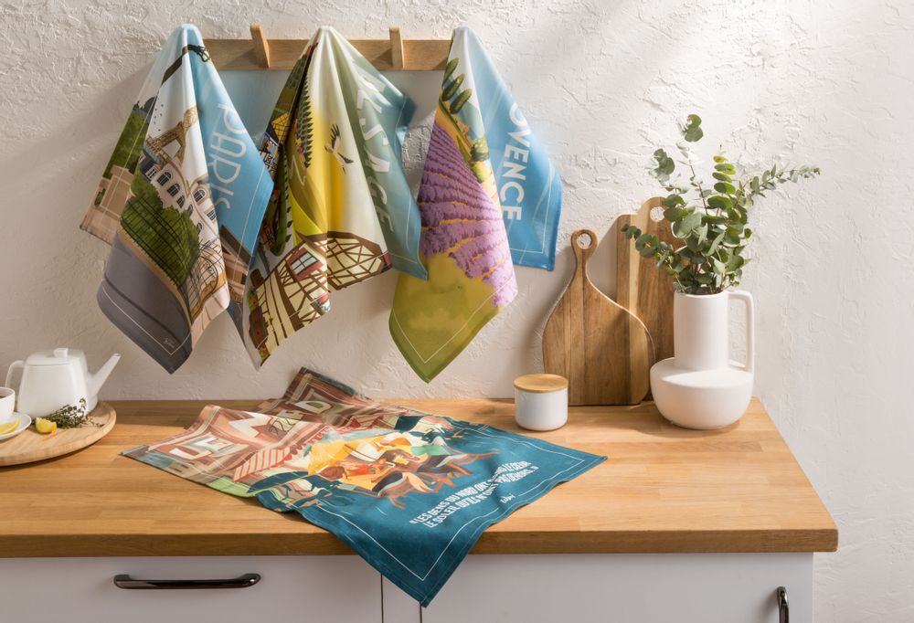 Torchons textile - WIM'® Provence - Torchon en coton imprimé - COUCKE