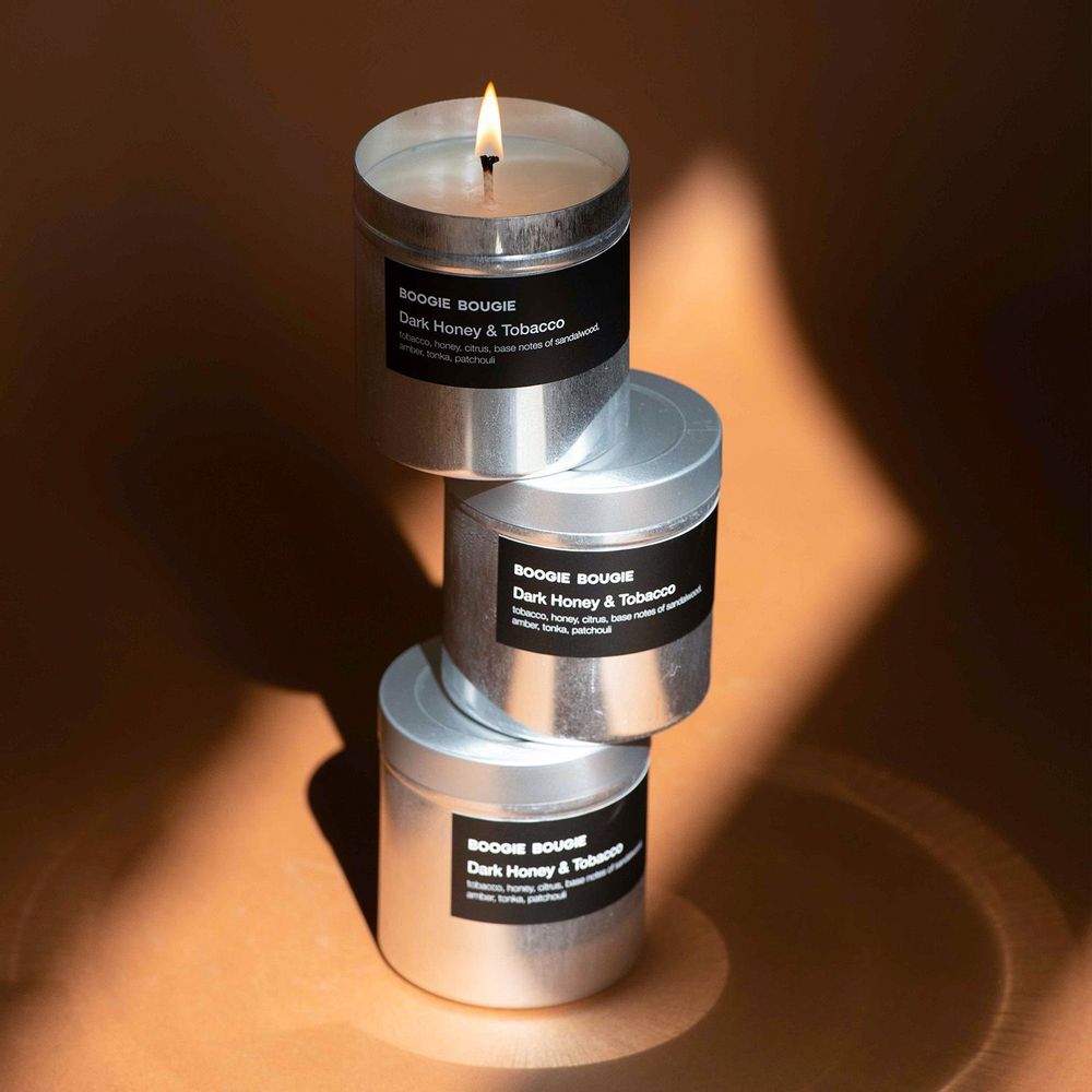 Candles - DARK HONEY & TOBACCO I Scented candle, 285grs - BOOGIE BOUGIE