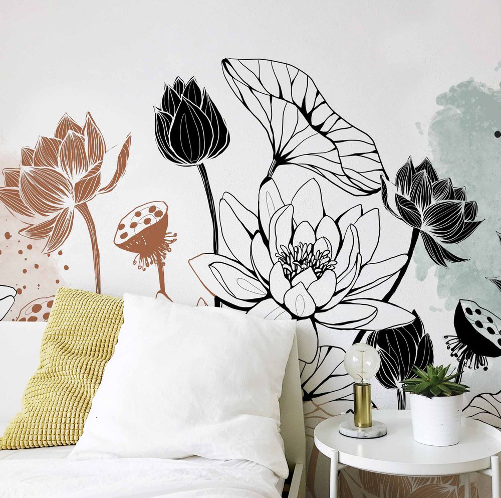 Other wall decoration - Nympheas Panoramic Wallpaper - ACTE-DECO