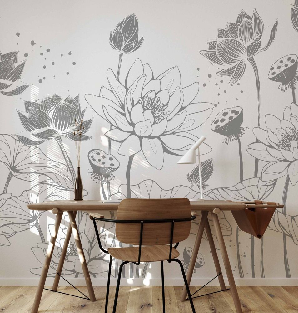 Other wall decoration - Nympheas Panoramic Wallpaper - ACTE-DECO
