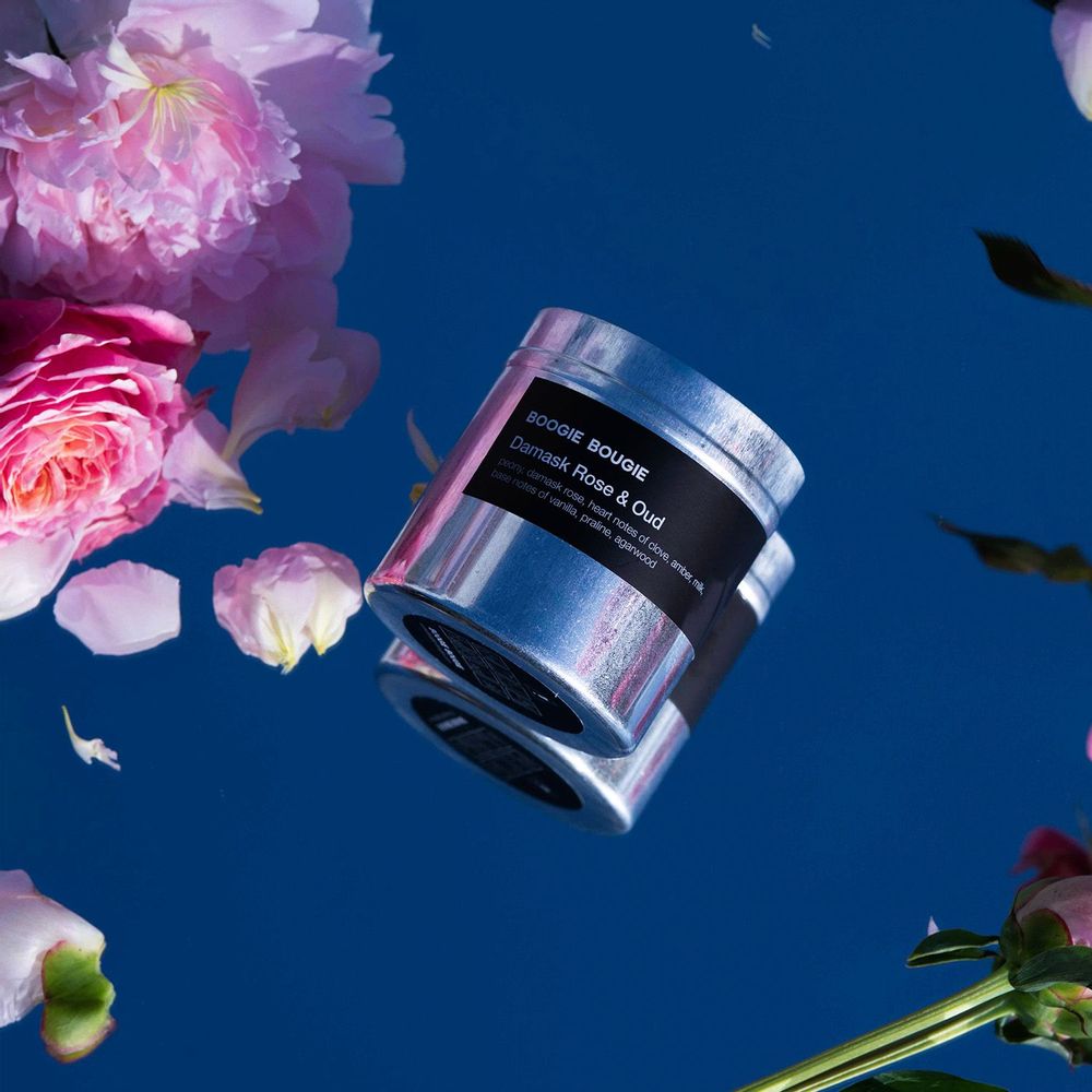 Candles - DAMASK ROSE & OUD I Scented Candle, 285 grams - BOOGIE BOUGIE