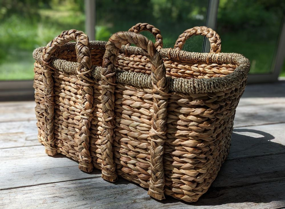 Baskets - Set of 3 rectangular natural baskets in water hyacinth (Bali) - PRJS3 - BALINAISA