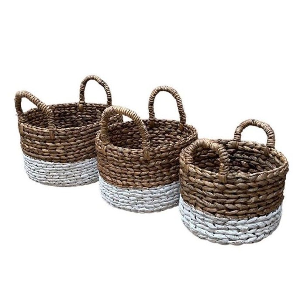 Coffrets et boîtes - SET DE 3 PANIÈRES EN JACINTHE D'EAU (BALI) - SSPJE4 - BALINAISA