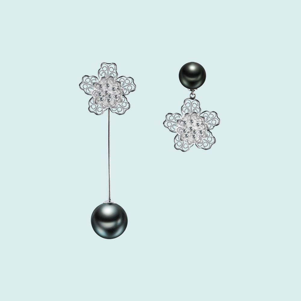 Jewelry - Blossoms Filigree Tahiti Pearl Earrings - WEI YEE INTERNATIONAL LIMITED
