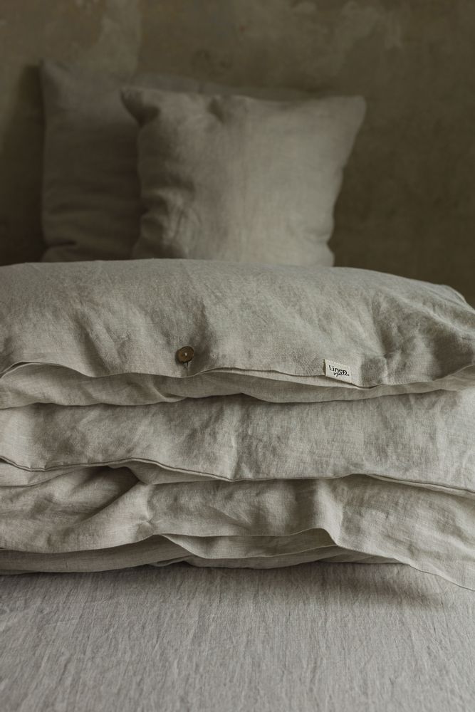 Comforters and pillows - Natural Melange Linen Duvet Cover - LINEN SPELLS