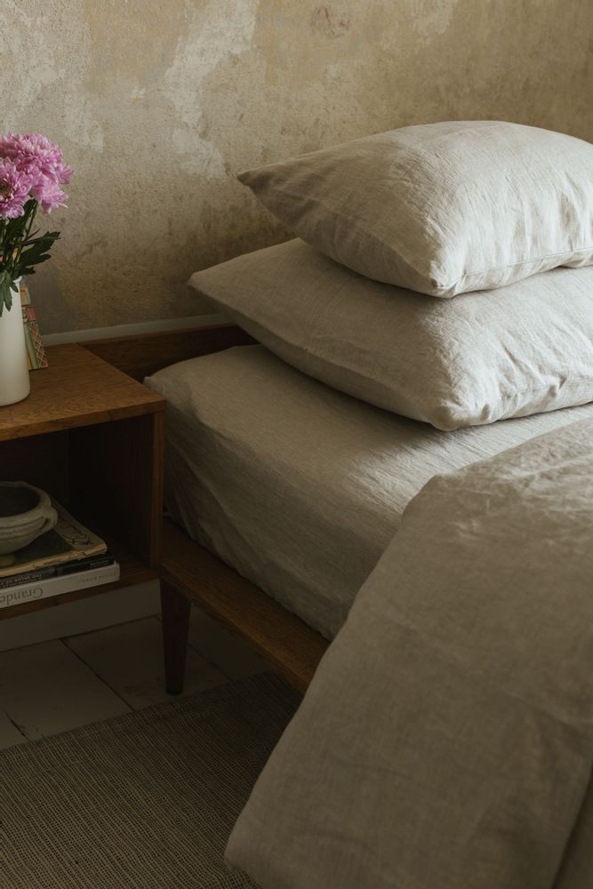 Comforters and pillows - Natural Melange Linen Duvet Cover - LINEN SPELLS