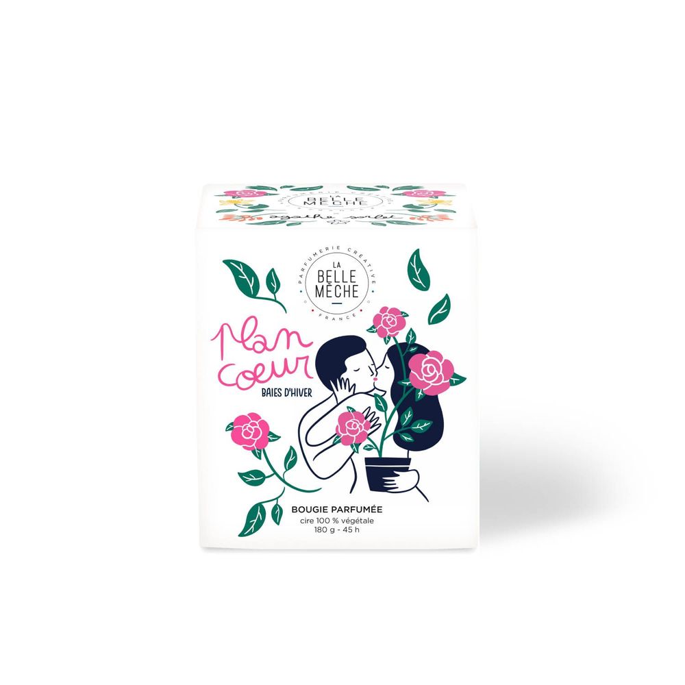 Candles - Illustrated candle PLAN COEUR - LA BELLE MÈCHE