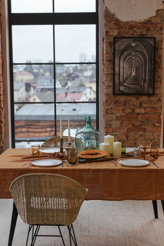 Table linen - Cinnamon Linen Tablecloth - LINEN SPELLS
