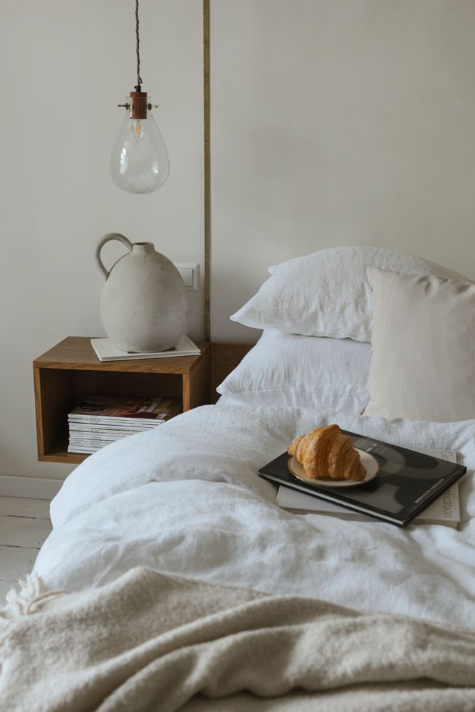 Comforters and pillows - White Linen Pillow Case - LINEN SPELLS