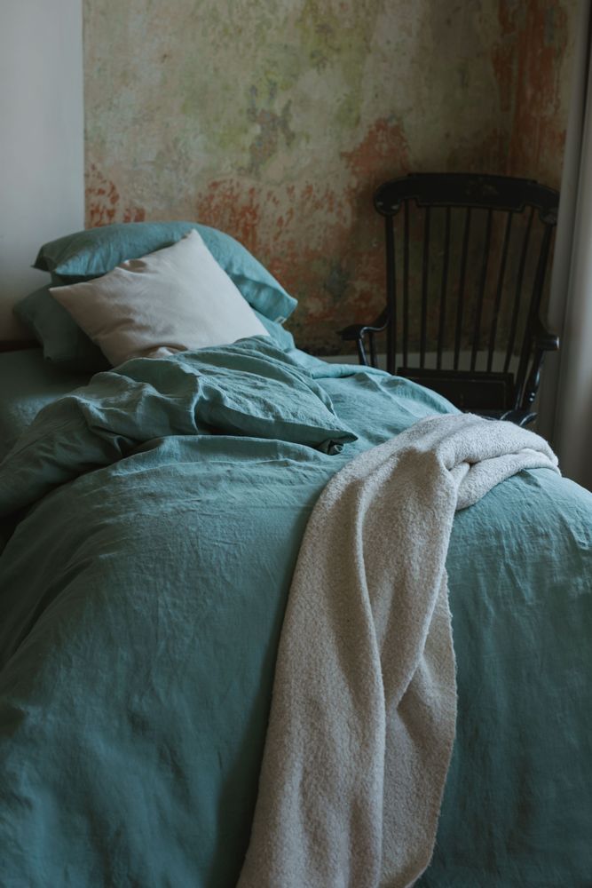 Bed linens - Ocean Mint Fitted/Flat Linen Sheet - LINEN SPELLS