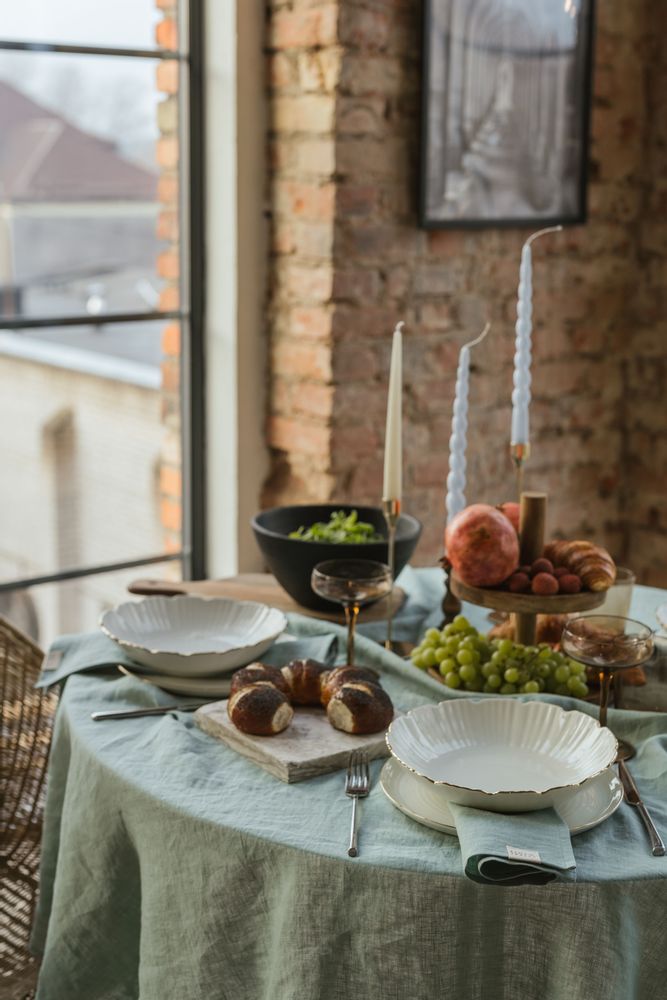 Linge de table textile - Nappe en lin Ocean Mint - LINEN SPELLS