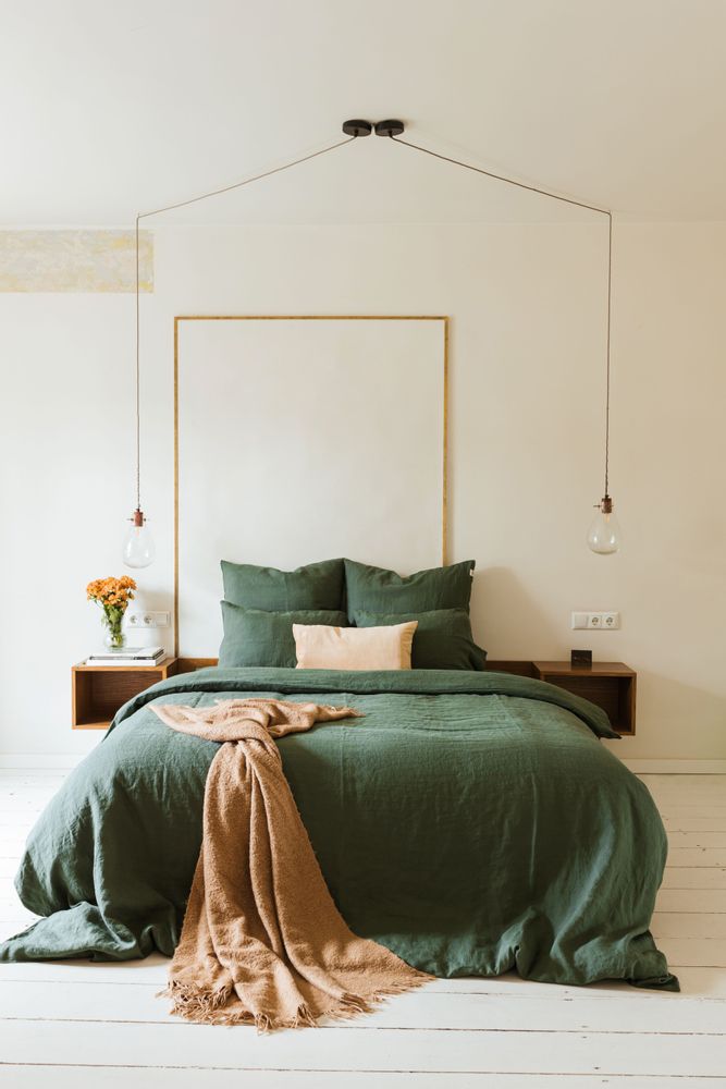 Bed linens - Forest Green Fitted/Flat Linen Sheet - LINEN SPELLS
