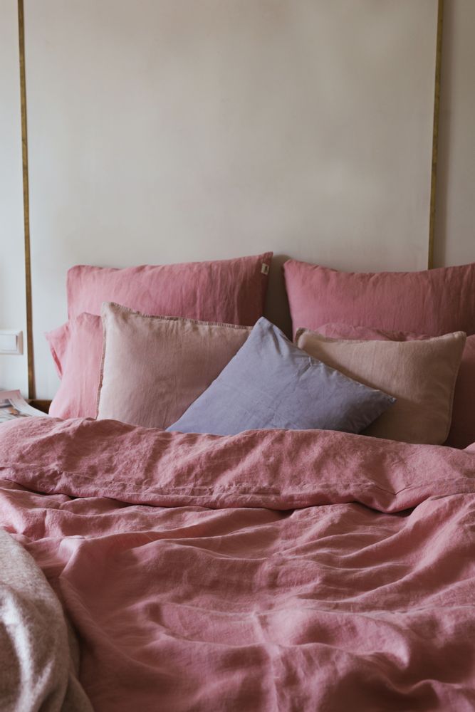 Comforters and pillows - Dusty Rose Pink Linen Pillow Case - LINEN SPELLS