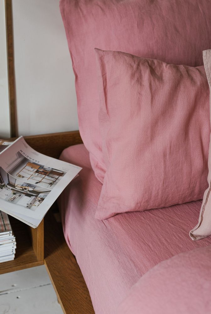 Comforters and pillows - Dusty Rose Pink Linen Pillow Case - LINEN SPELLS