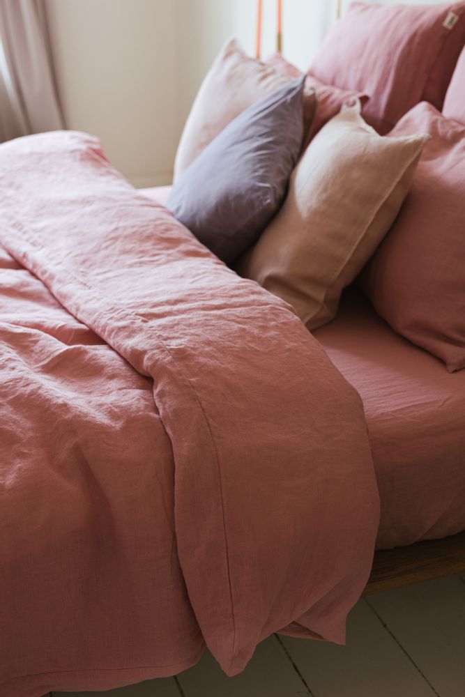 Comforters and pillows - Dusty Rose Pink Linen Pillow Case - LINEN SPELLS
