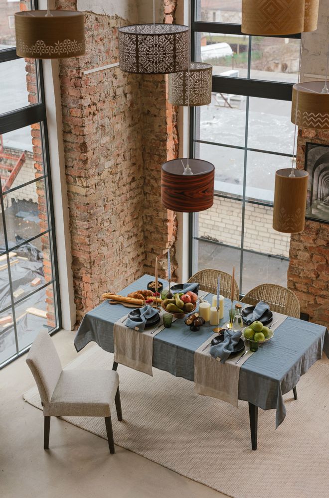 Table cloths - Natural Melange Linen Table Runner - LINEN SPELLS