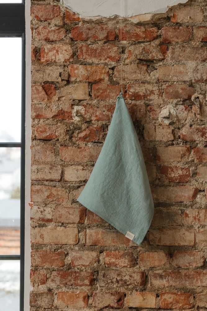Kitchen linens - Ocean Mint Linen Kitchen Towel - LINEN SPELLS