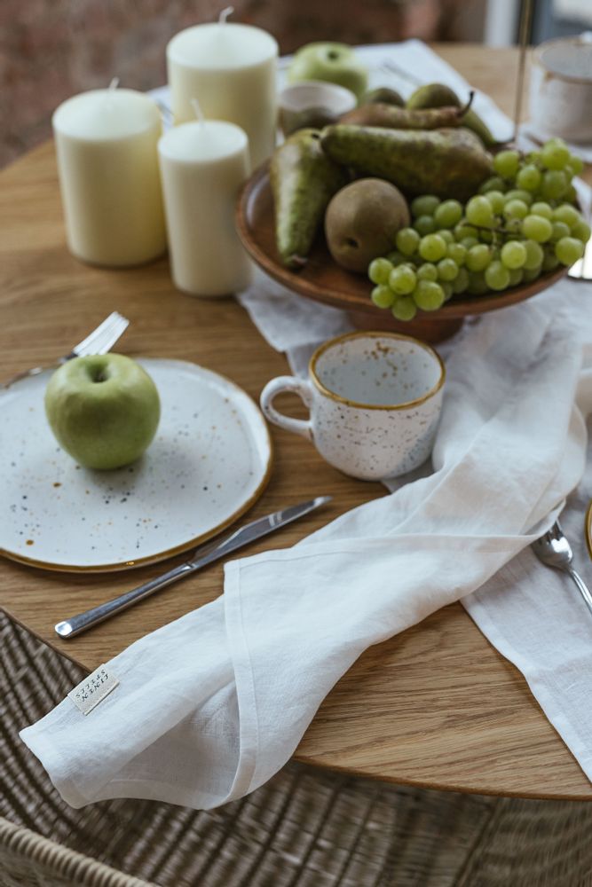 Napkins - White Linen Napkins - LINEN SPELLS