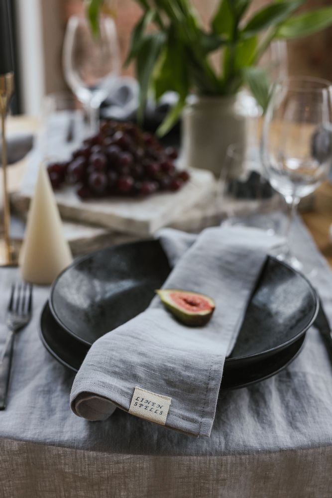 Serviettes - Serviettes en lin gris clair - LINEN SPELLS