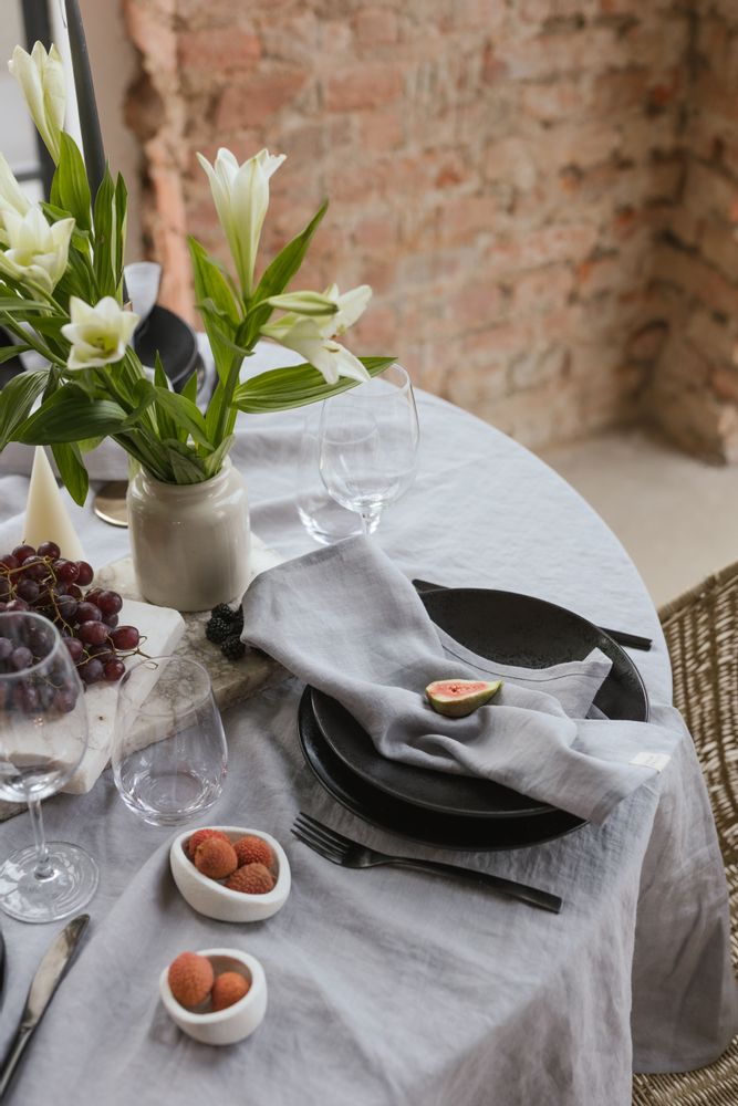 Serviettes - Serviettes en lin gris clair - LINEN SPELLS