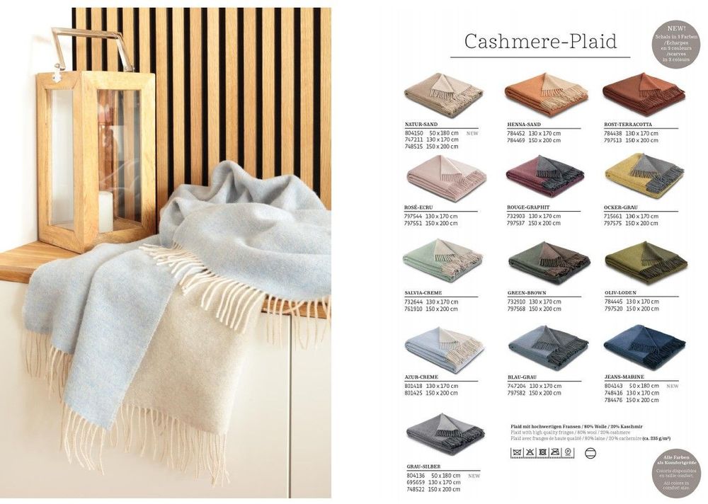 Throw blankets - Cashmere throws - BIEDERLACK