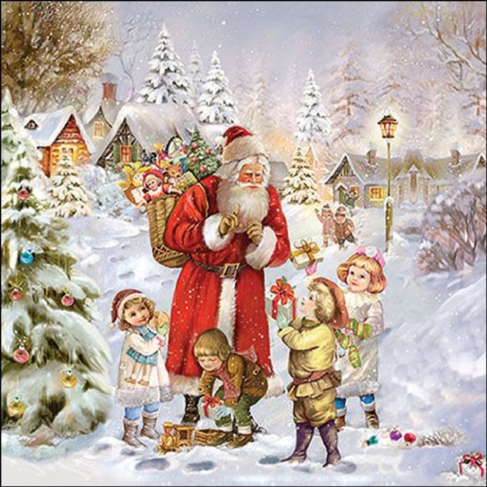 Serviettes - Santa Bringing Presents - AMBIENTE EUROPE BV