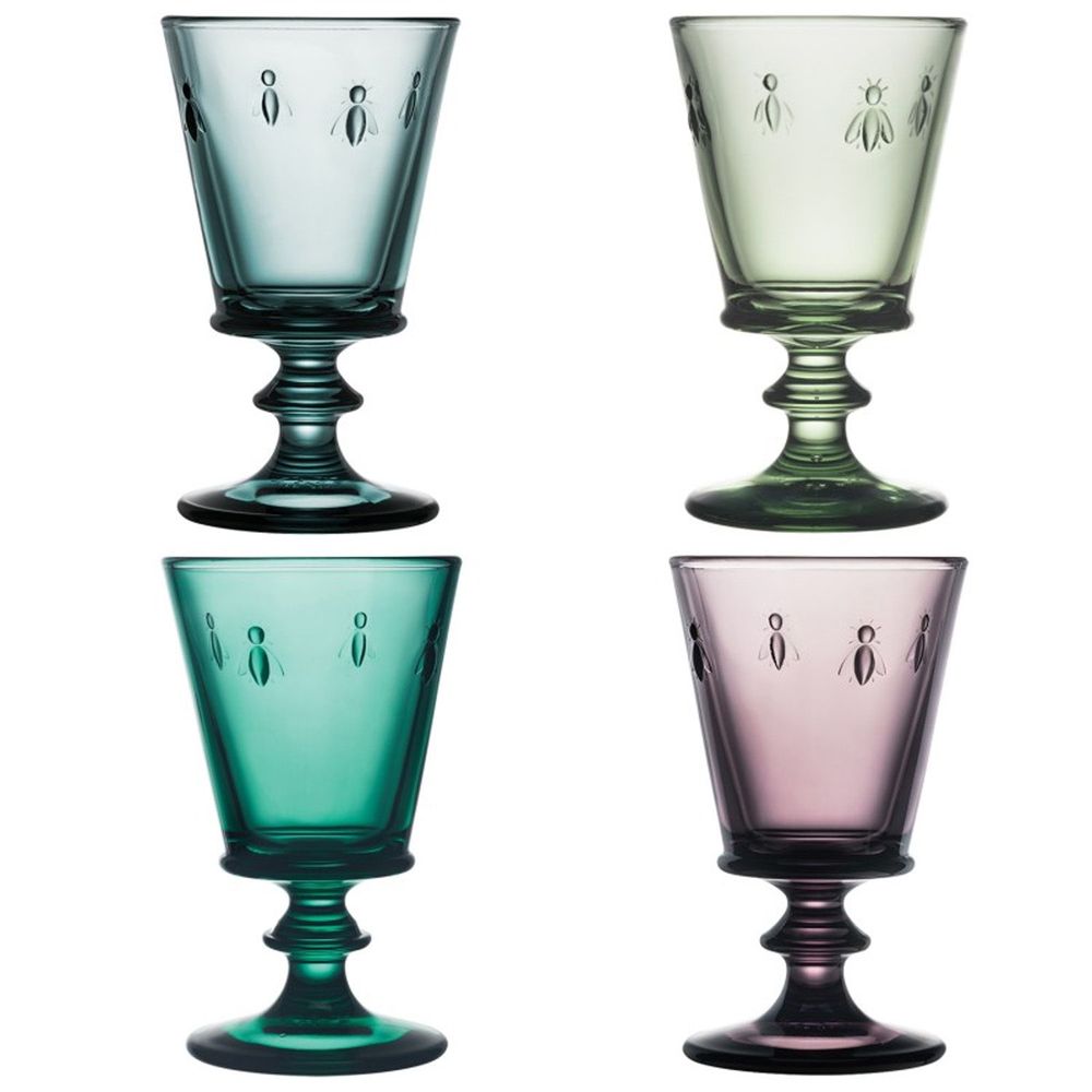 Stemware - Set of 4 wine glasses in 4 assorted colors - LA ROCHÈRE