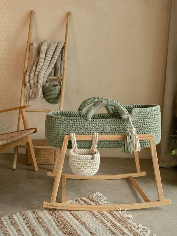 Baby furniture - XL Baby Moses baskets with straight hood and rocking stand - ANZY HOME