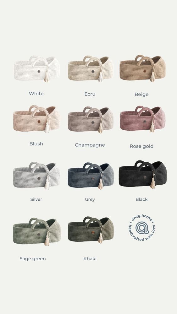 Baby furniture - XL Baby Moses baskets with straight hood and rocking stand - ANZY HOME