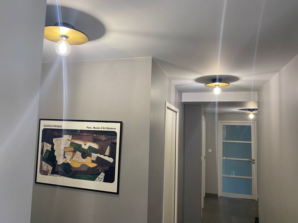 Office design and planning - L'DECLINE wall/ceiling lamp with black electric frame - L'CRAFT